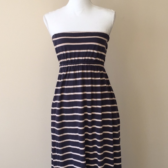 EUC Jack Wills Striped Bandeau Maxi Dress - Picture 1 of 6